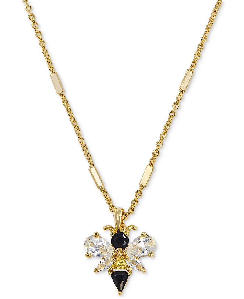 Kendra Scott 14k Gold-Plated Crystal Bee 18" Adjustable Pendant Necklace - Gold Black