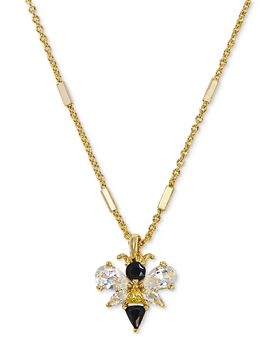 Kendra Scott 14k Gold-Plated Crystal Bee 18" Adjustable Pendant Necklace - Gold Black