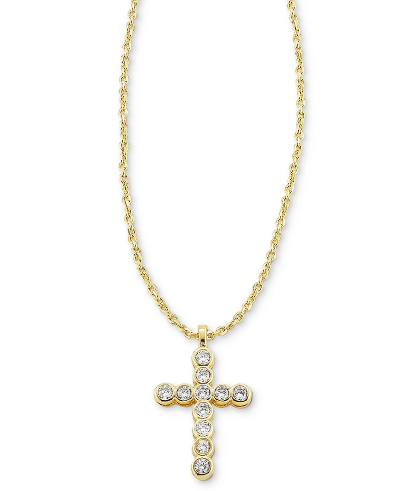 Kendra Scott Gold-Tone Cross Crystal 19" Pendant Necklace