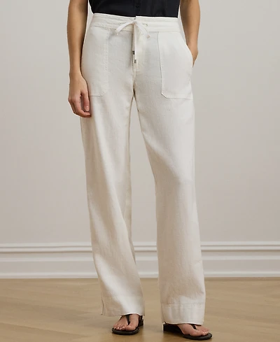 Lauren Ralph Petite 100% Linen Wide-Leg Pants