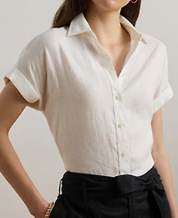 Lauren Ralph Lauren Petite Dolman Sleeve Linen Top
