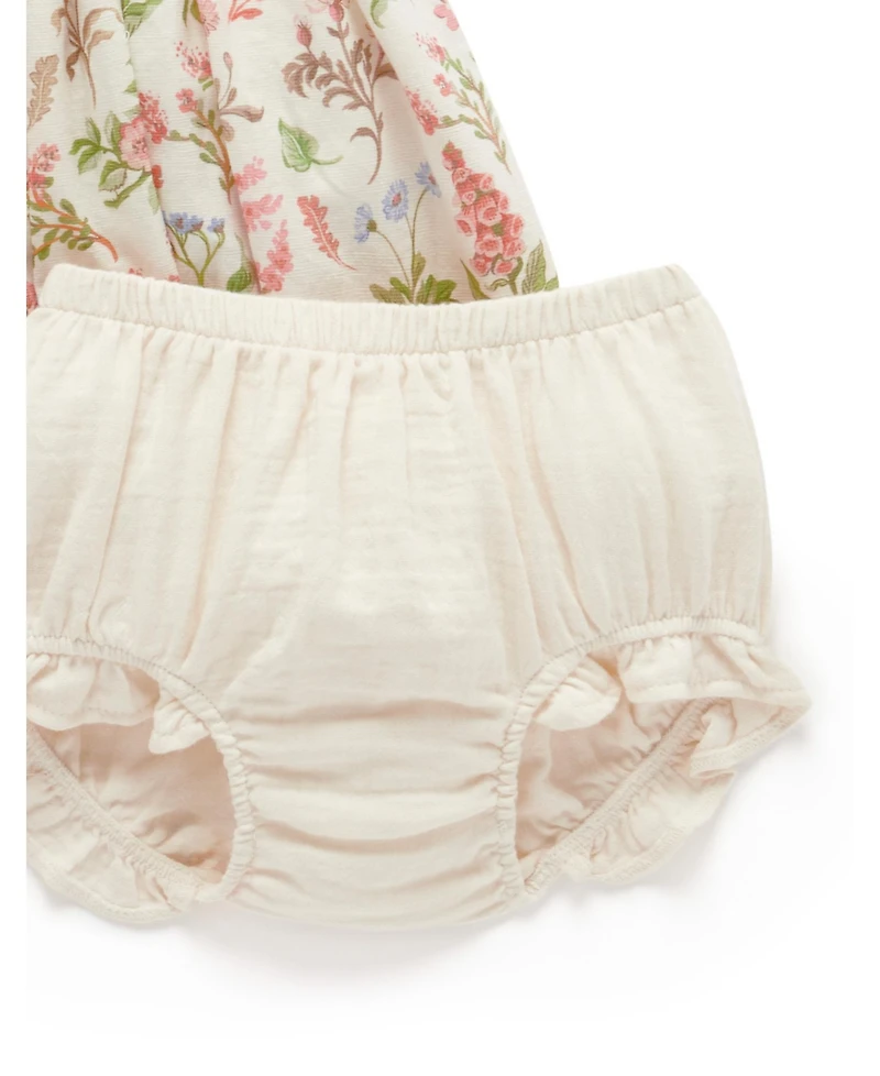 Purebaby Baby Girls Linen Blend Dress & Headband Set