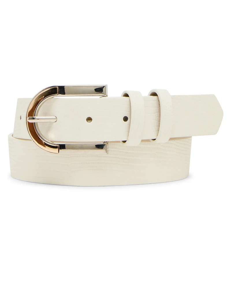 Steve Madden Lizard Polyurethane Buckle Belt
