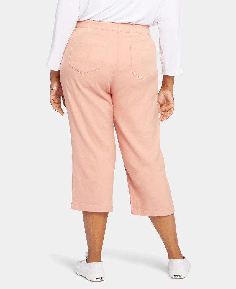 Nydj Plus Linen-Blend Stretch Utility Pants