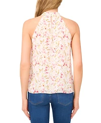 CeCe Women's Floral-Print Cutaway Halter Tank