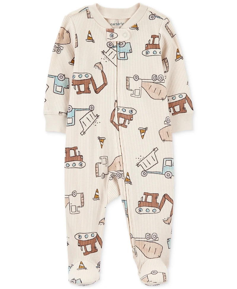 Carter's Baby Boys Construction Ribbed Sleep & Play Pajamas