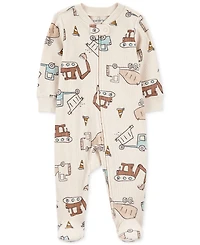 Carter's Baby Boys Construction Ribbed Sleep & Play Pajamas