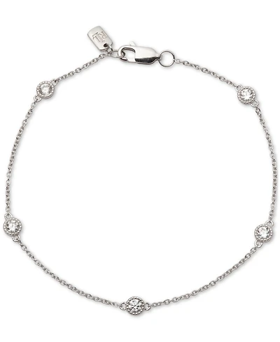 Lauren Ralph Lauren Sterling Silver Cubic Zirconia Station Flex Bracelet
