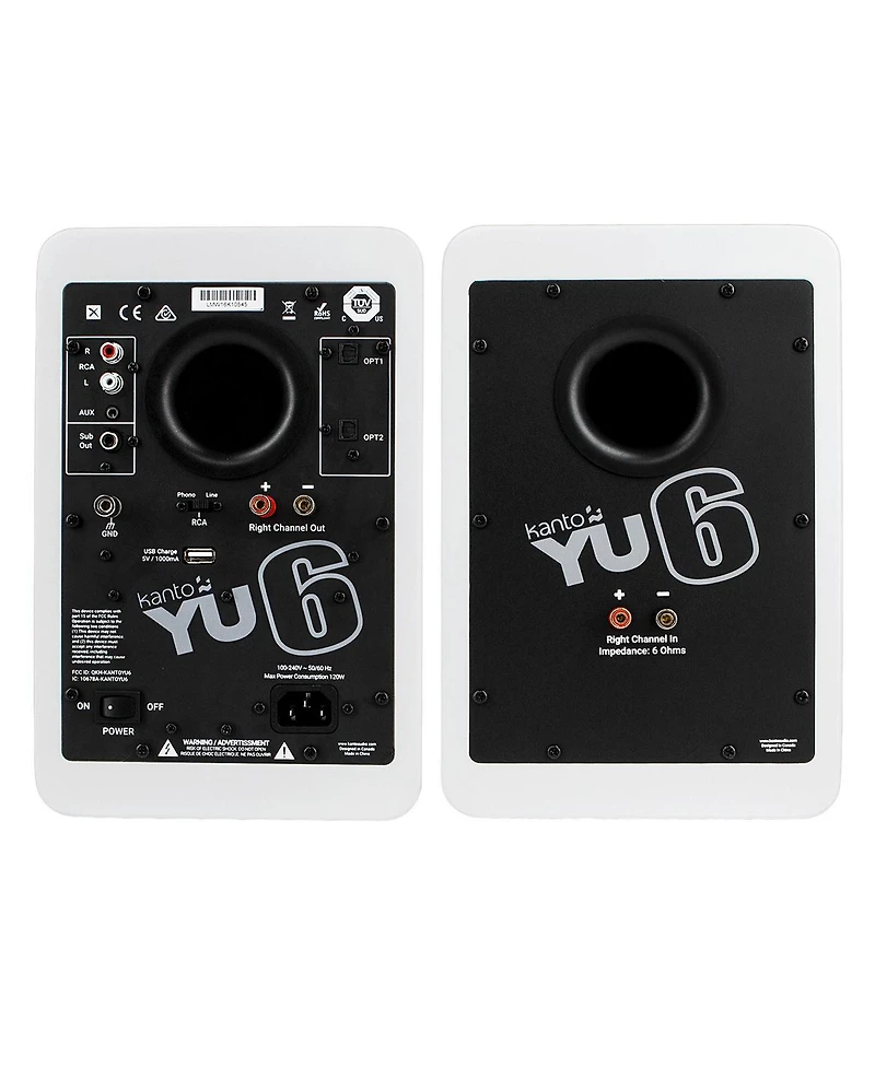 Kanto YU6 Powered Bookshelf Speakers with SE6 Elevated Desktop Speaker Stands