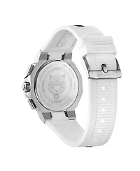 Plein Sport Men's Titan Chronograph Date Quartz White Silicone Strap Watch, 46mm