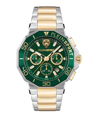 Plein Sport Men's Titan Chronograph Date Quartz Two-Tone Bracelet Watch, 46mm