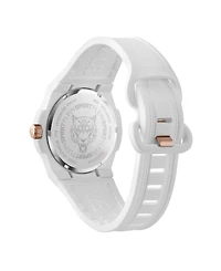 Plein Sport Men's Laserstrike Three Hand Quartz White Silicone Strap Watch, 42mm