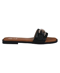 Gc Shoes Women's Kenna Embellished Buckle Flat Sandals
