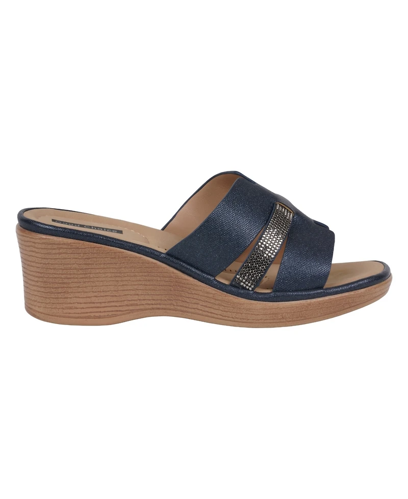 Gc Shoes Women's Frances Embellished Wedge Sandals