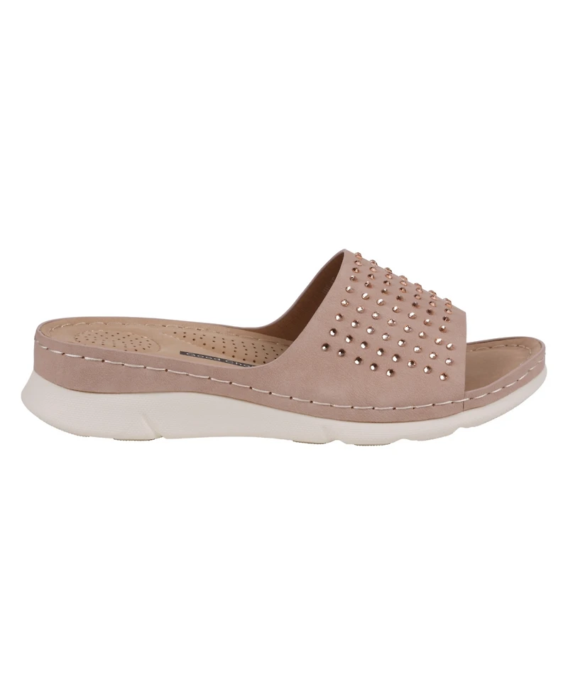Gc Shoes Women's Julie Embellished Comfort Flat Sandals