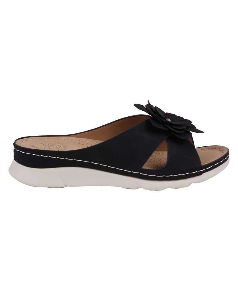 Gc Shoes Women's Claire Flower Rosette Comfort Sandals
