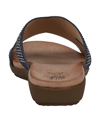 Gc Shoes Women's Sharlene Embellished Cross-Strap Flat Sandals