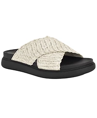 Calvin Klein Women's Pacen Woven Crisscross Flat Sandals