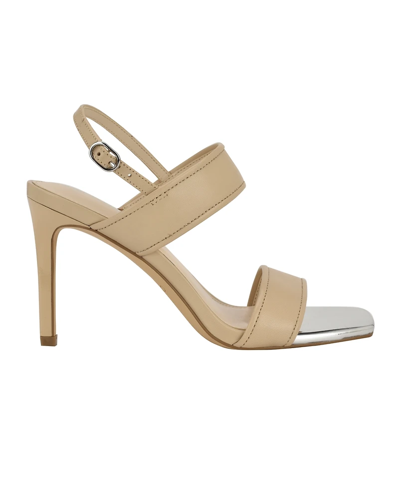 Calvin Klein Women's Amour Double Band Slingback Stiletto Sandals