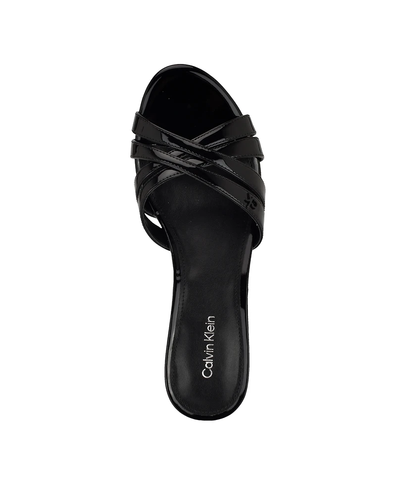 Calvin Klein Women's Gabbie Crisscross Kitten Heel Sandals