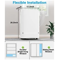 Cowsar 13000 Btu 4-in-1 Portable Ac, 24H Timer, 600sq.ft, <53dB, Quiet, Stand Up