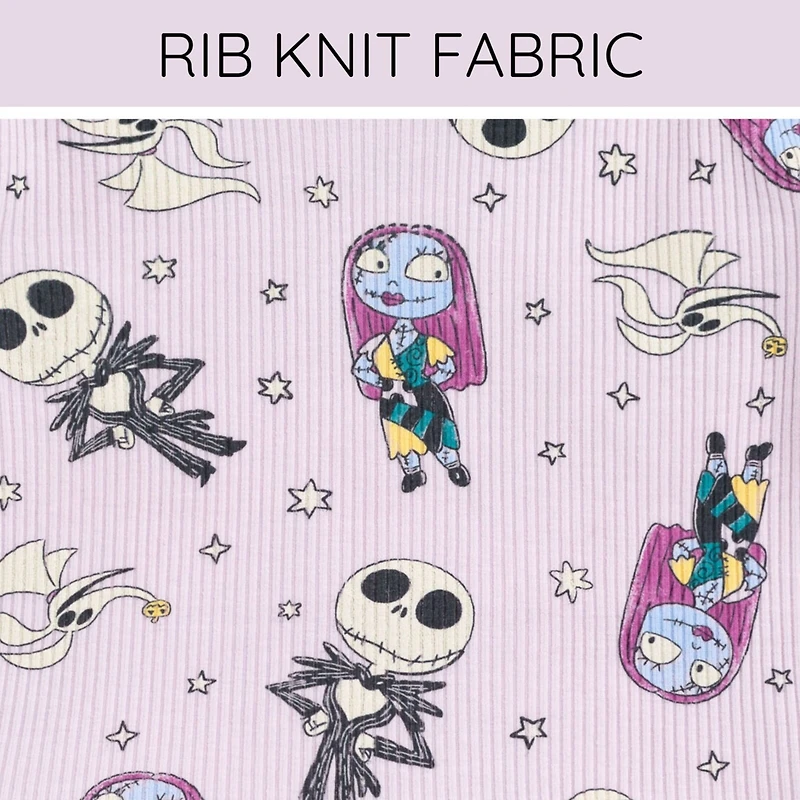Nightmare Before Christmas Little Girls Ribbed Peplum T-Shirt and Shorts Outfit Set