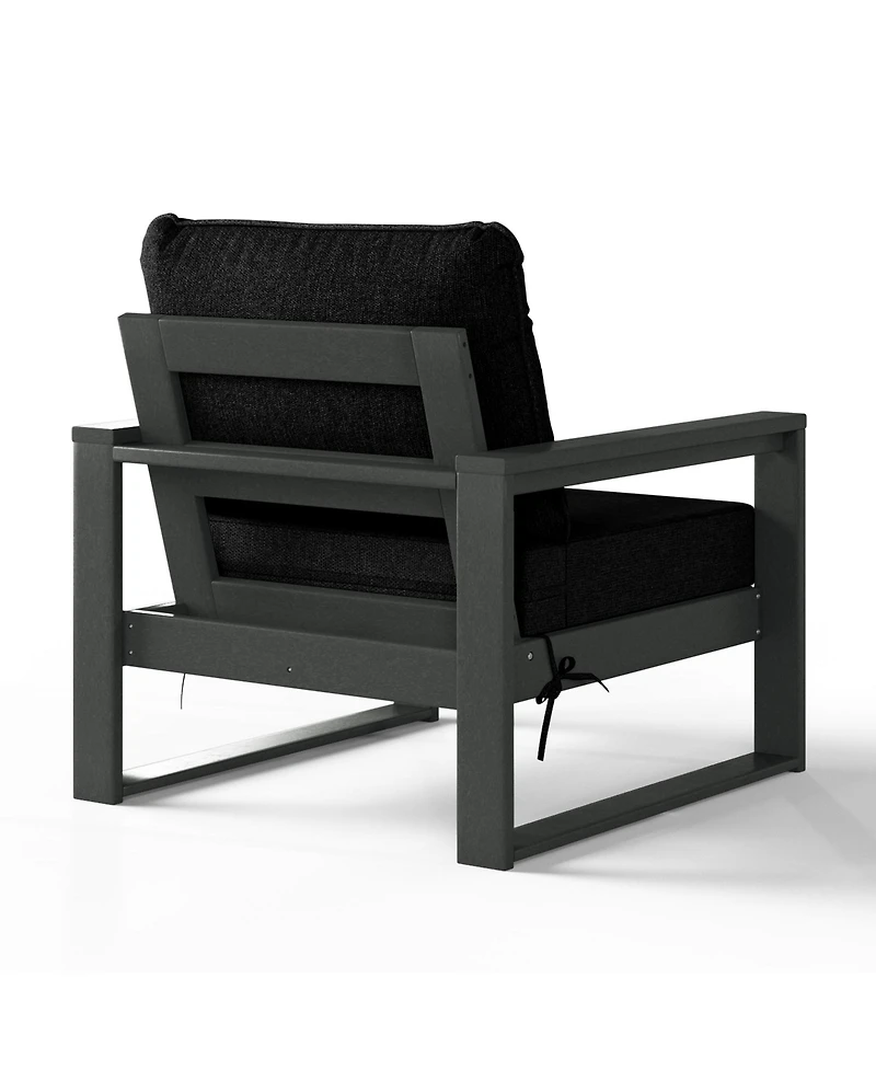 Outdoor Modern 3-Piece Hdpe Patio Sofa Set with Side Table