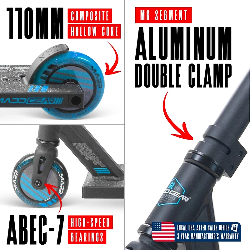 Pro Stunt Scooter for Kids Ages 8 - 12 – Lightweight Durable Trick Scooter for Skatepark and Street – Madd Gear MG3