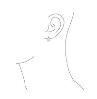 Bling Jewelry Modern Cz Solitaire Earring Jacket with Simulated Pearls in Sterling Silver