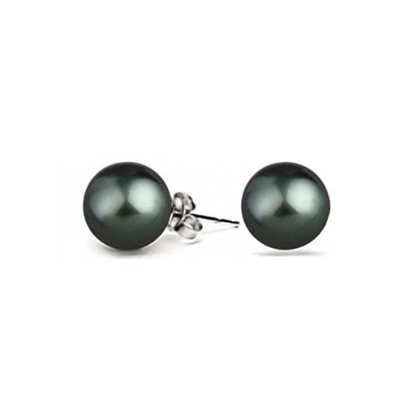 Bling Jewelry Set Of 3 White Black Pink Simulated Pearl Stud Ball Earrings Sterling Silver 8MM