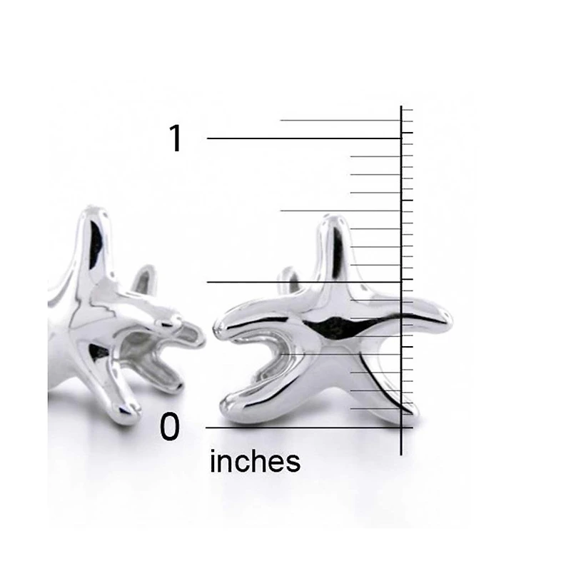 Bling Jewelry Nautical Double Starfish Shirt Cufflinks Solid French Style Fixed Backing .925 Sterling Silver