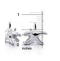 Bling Jewelry Nautical Double Starfish Shirt Cufflinks Solid French Style Fixed Backing .925 Sterling Silver