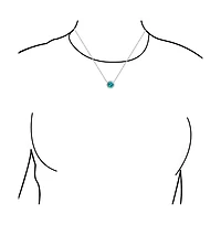 Bling Jewelry Classic Round 1CT Solitaire Bezel Set Blue White Fire Orange Created Opal Pendant Station Necklace Gold Plated.925 Sterling Silver