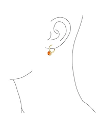 Bling Jewelry Cubic Zirconia Halo Cz Square Round Solitaire Circle White Orange Fire Created Opal Drop Earrings Rose Gold Plated .925 Sterling Silver