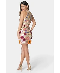 Bebe Women's Mock Neck Sleeveless Short Dress