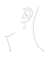 Bling Jewelry Tiny World Peace Sign Dangle Earrings Lightweight Long Flat Chain Threader Sterling Silver