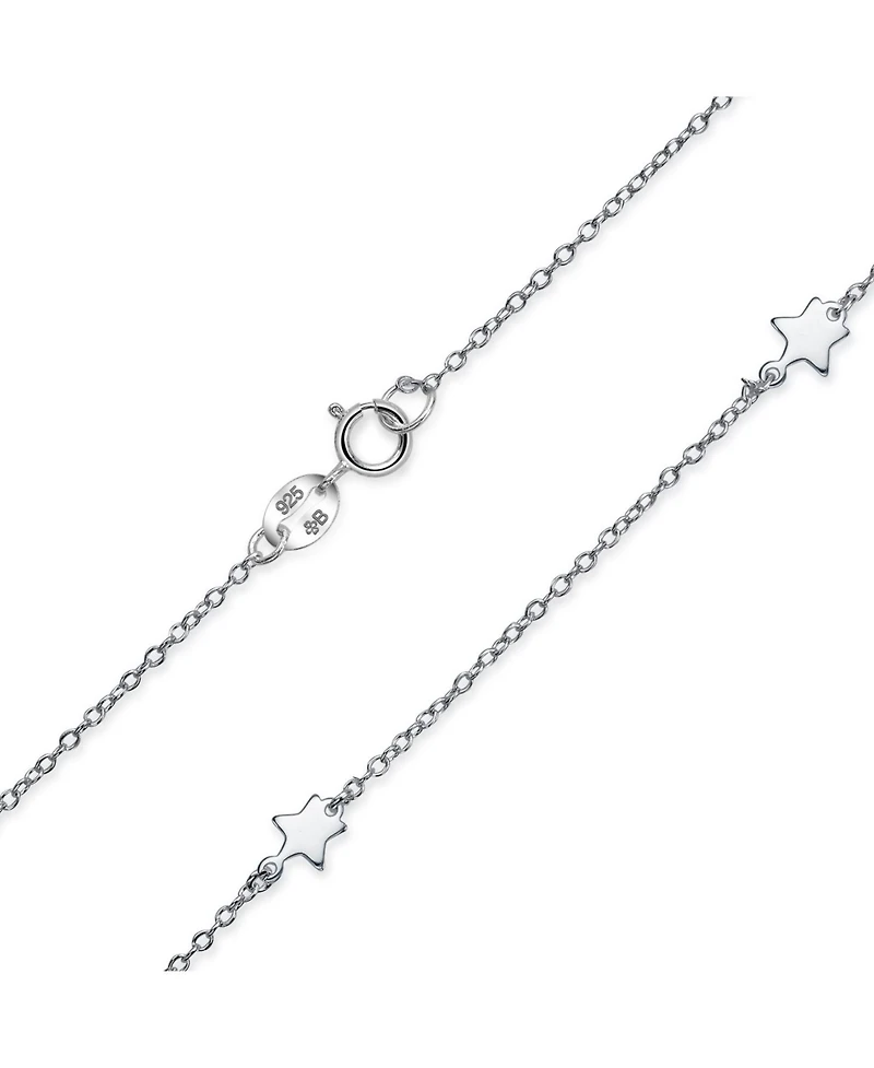 Bling Jewelry Dainty Celestial Multi Star Strand Necklace in Sterling Silver Usa Patriotic Design