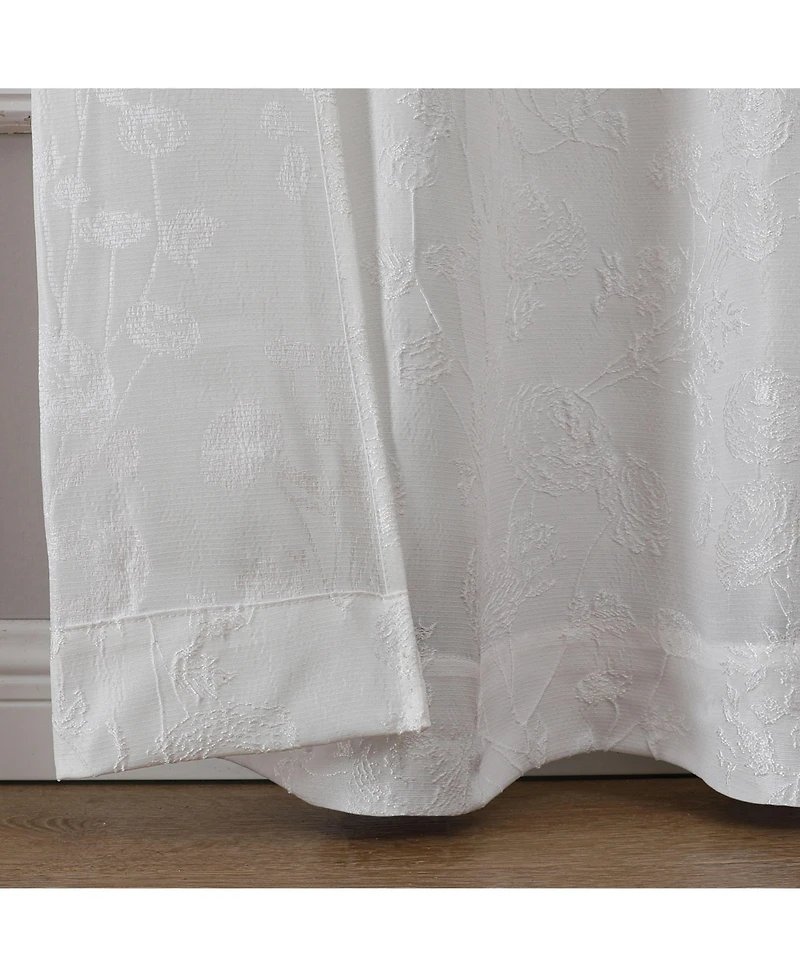 Kate Aurora 2 Piece Maxie Floral Grommet Top Window Curtain Panels - 84 in. Long