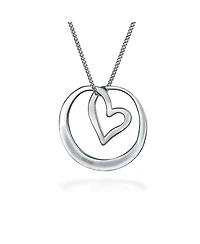 Bling Jewelry Inspirational Mantra Infinity Eternal Circle Bff Words Quote Saying Circle Heart Sister Bond Pendant Necklace Rose Gold Plated .925 Ster
