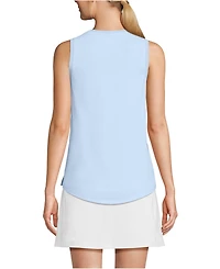 Lands' End Women's Sleeveless Power Performance Scoop Neck Curved Hem Tunic Tank
