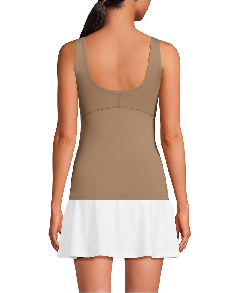 Lands' End Women's High Impact Scoop Neck Active Tank Top