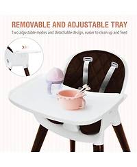 3-In-1 Adjustable Baby High Chair with Soft Seat Cushion for Toddlers