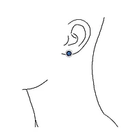 Bling Jewelry 4CT Oval Royal Blue Cz Stud Earrings Simulated Sapphire Halo Sterling Silver 11MM