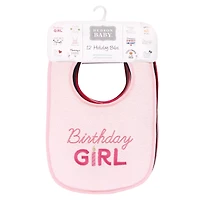 Hudson Baby Girls 12Pk Fiber Filled Holiday Bibs