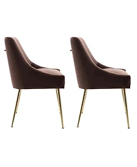 Upholstered Performance Velvet Accent Chair With Metal Leg (Set of 2)
