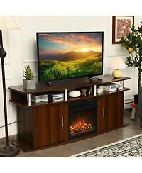 63 Inch Tv Entertainment Console Center with 2 Cabinets