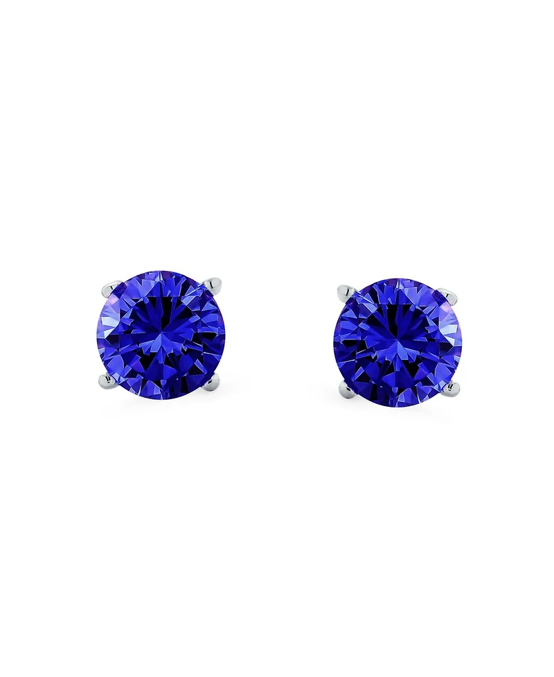 Bling Jewelry Round Solitaire Cz Stud Earrings Screw back Rose Gold Plated .925 Sterling Silver