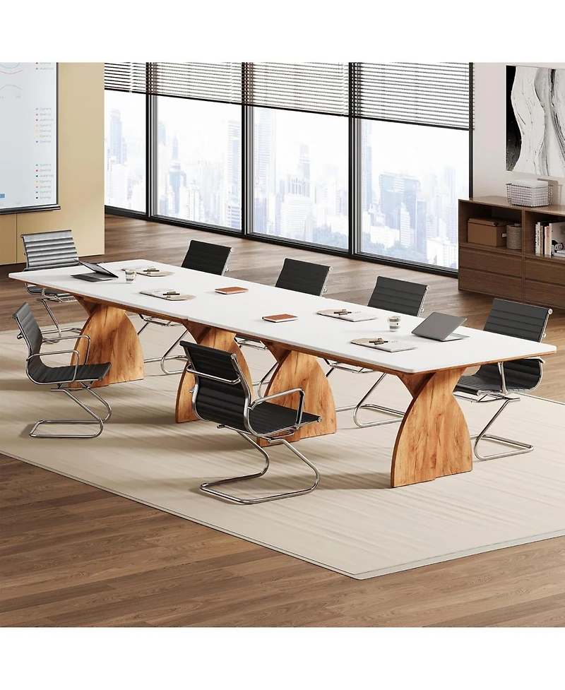 Tribesigns 6FT Conference Table for 6-8 People, Meeting Table with Crossed Legs, Industrial Business Training Desk for Office Conference, Meeting Room