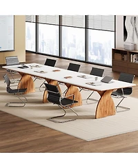 Tribesigns 6FT Conference Table for 6-8 People, Meeting Table with Crossed Legs, Industrial Business Training Desk for Office Conference, Meeting Room
