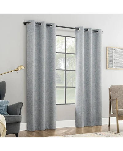 Aldwin Slub Texture Magnetic Closure 100% Blackout Grommet Curtain Panel